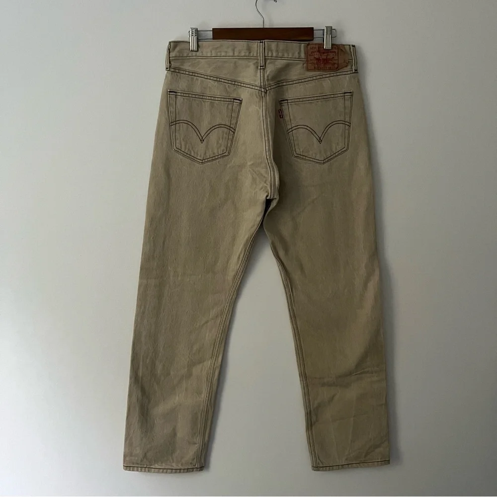 Levis 501 XX Straight Leg Beige Button Fly Rigid Y2K Jeans 36 X 34 (34 X 31)